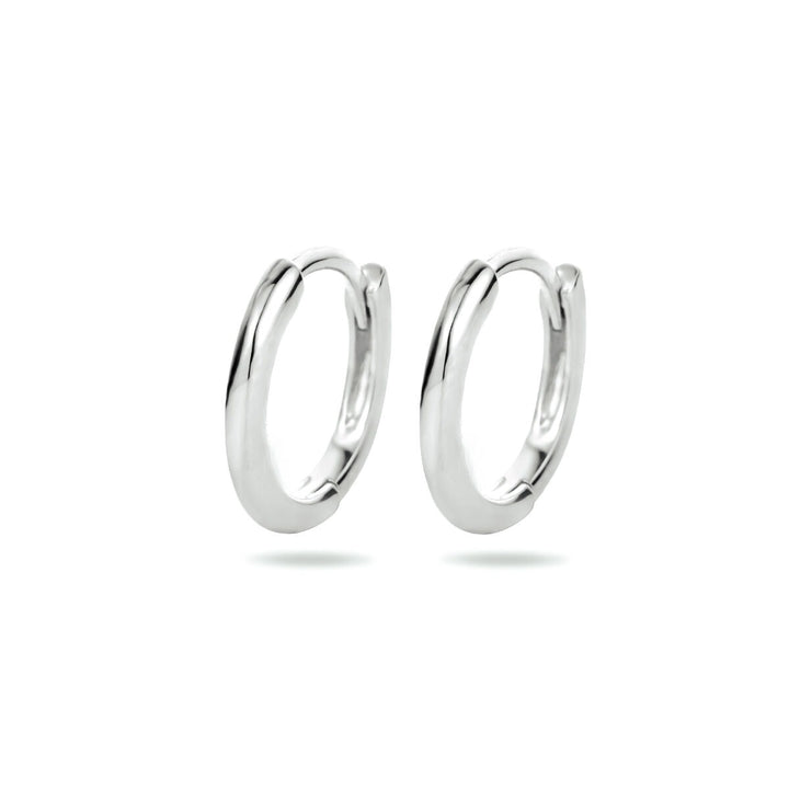 Gerhodineerd Zilveren Klapoorringen – Half-Rond 12.5 mm