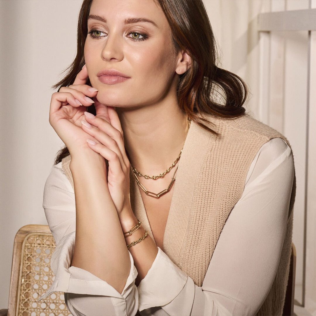 9k gouden paperclip ketting – 45 cm