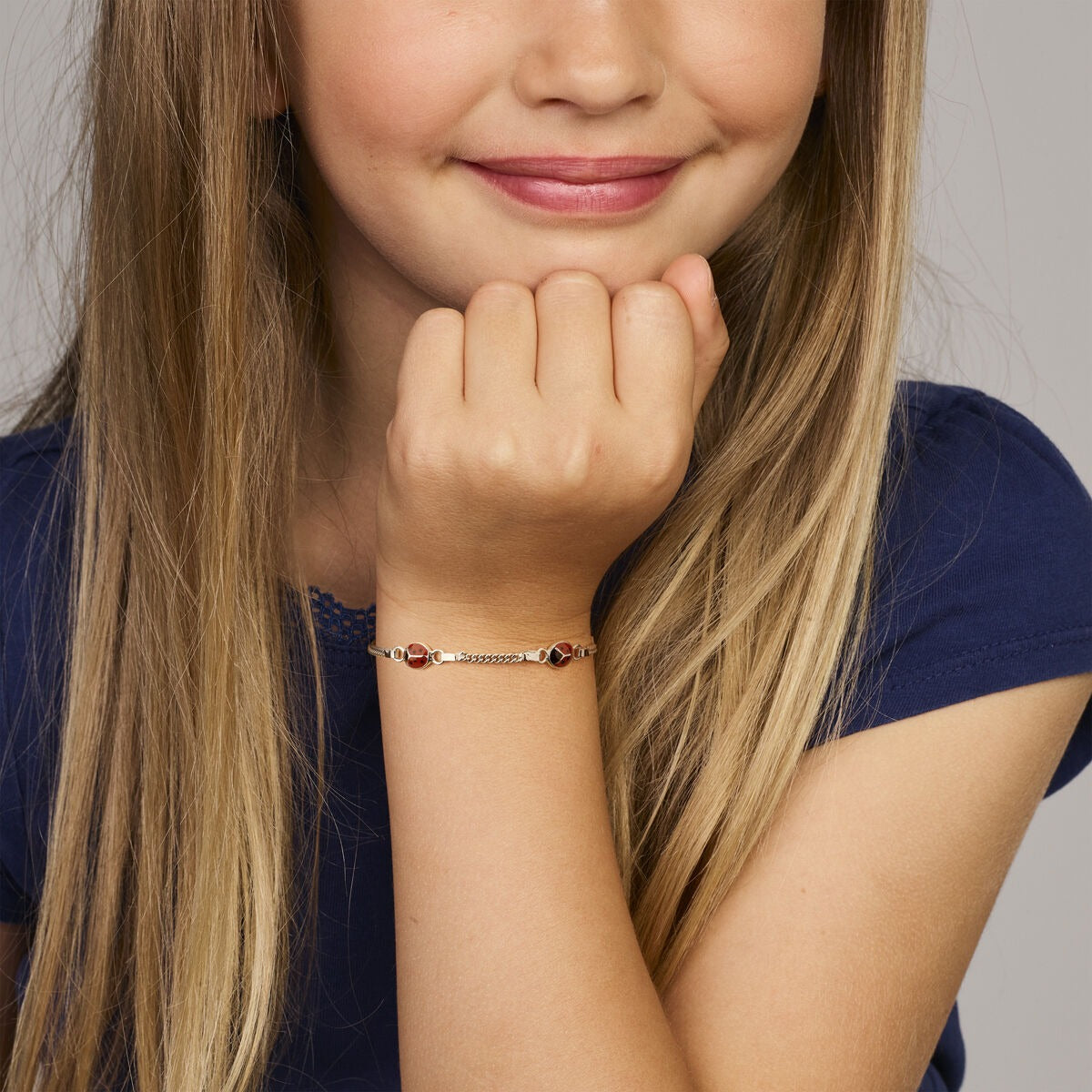 bracelet ladybug 11 - 13 cm silver rhodium plated