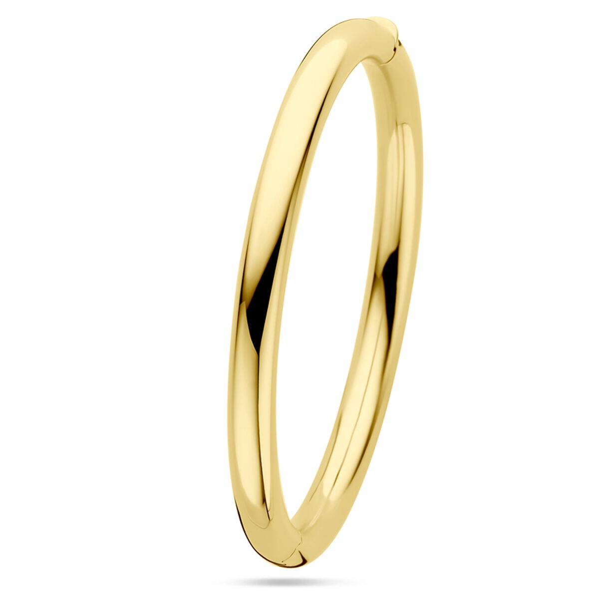 14k geelgouden bangle met scharnier – 6 mm breed