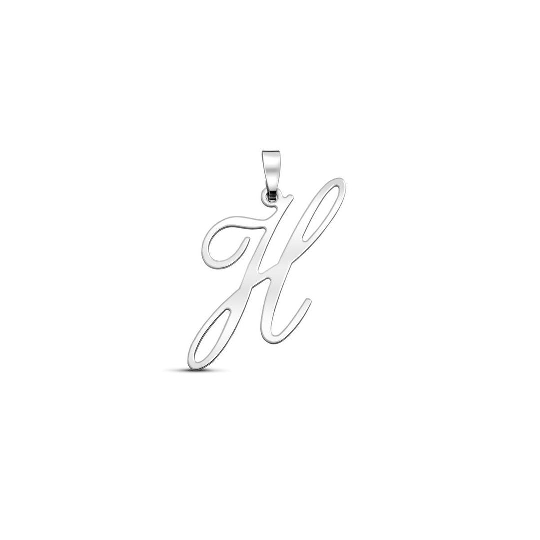 Gerhodineerd zilveren hanger in lettervorm