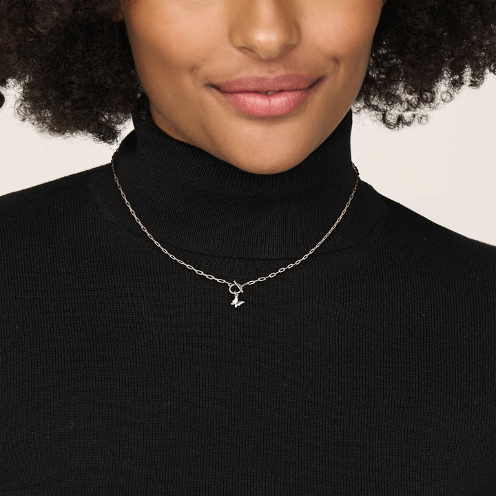 Gerhodineerd 925 zilveren collier met vlinder