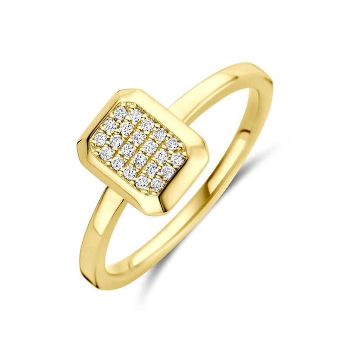 Gouden dames ring 14k met diamant 0.10ct