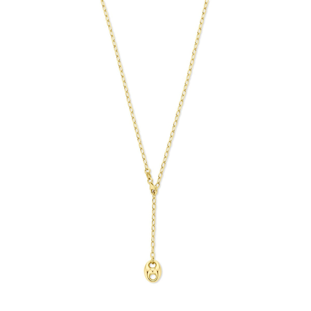 Verguld 925 zilveren ketting met hanger koffieboon