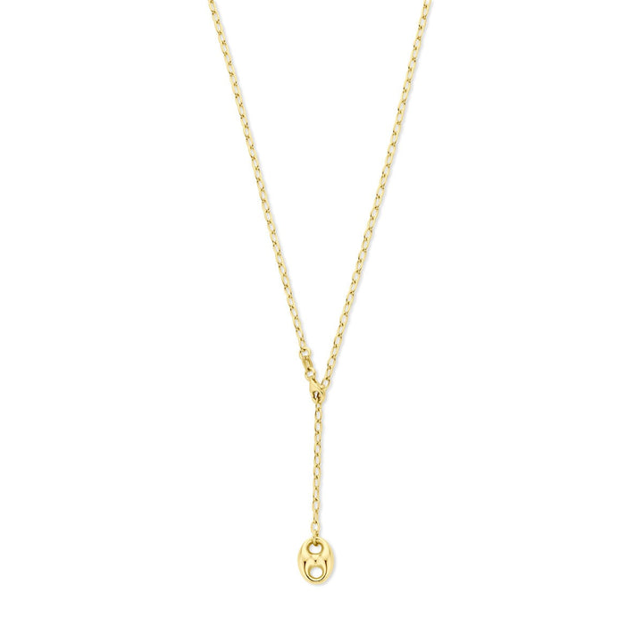 Verguld 925 zilveren ketting met hanger koffieboon
