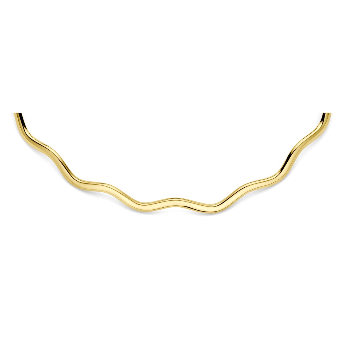 Gouden ketting van 14k met een golvende, organische vorm.