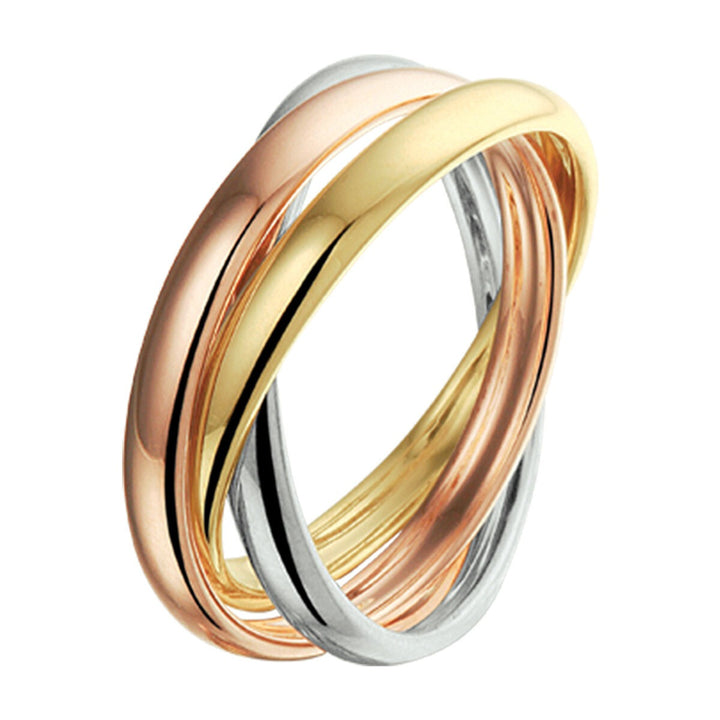 14k tricolor damesring