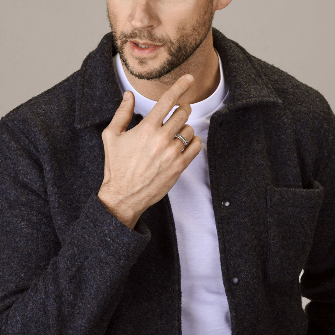 Zilveren herenring geoxideerd – 7mm breed