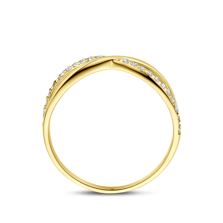 Gouden damesring met zirkonia – 14k geelgoud