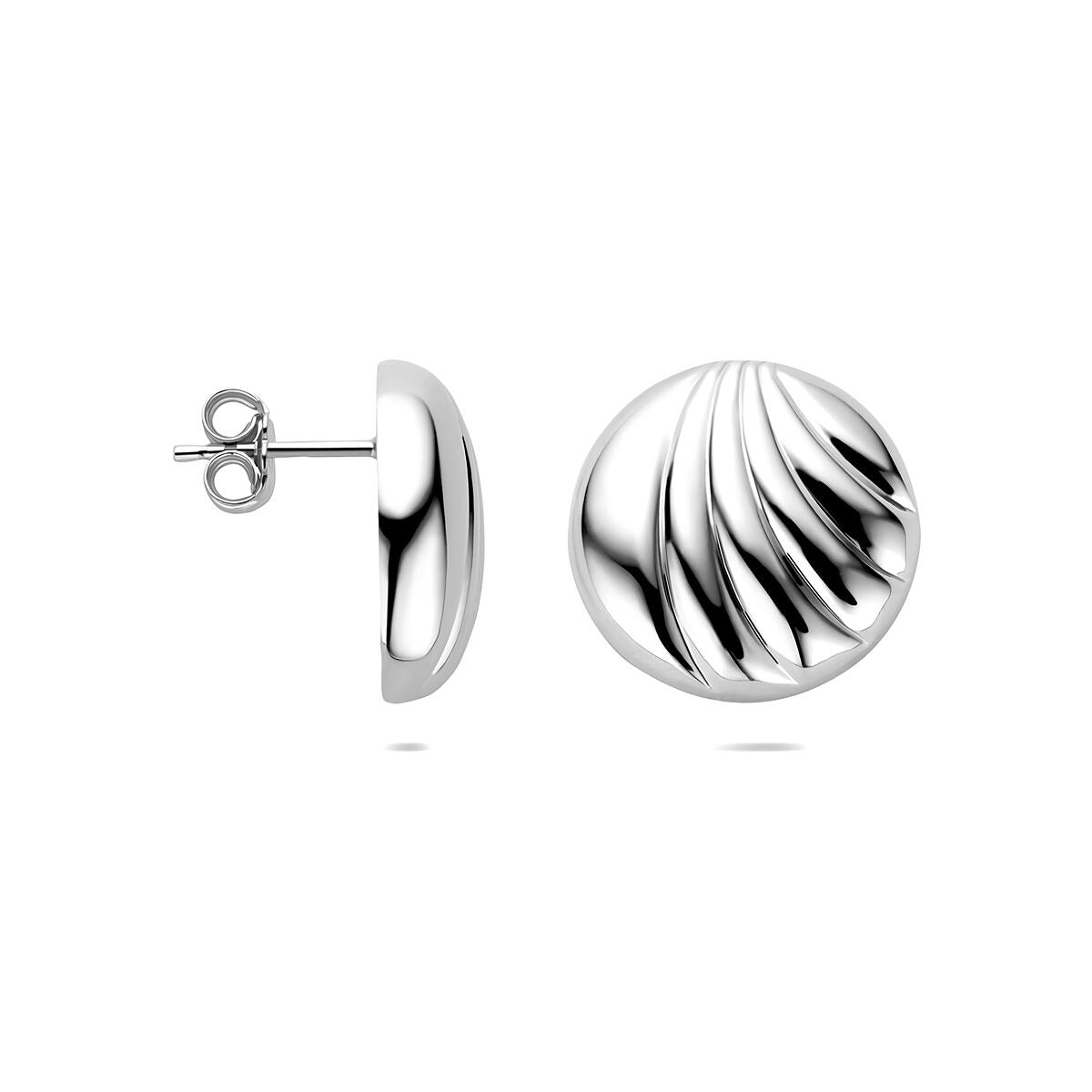 Gerhodineerd zilveren dames oorknoppen – 18 mm