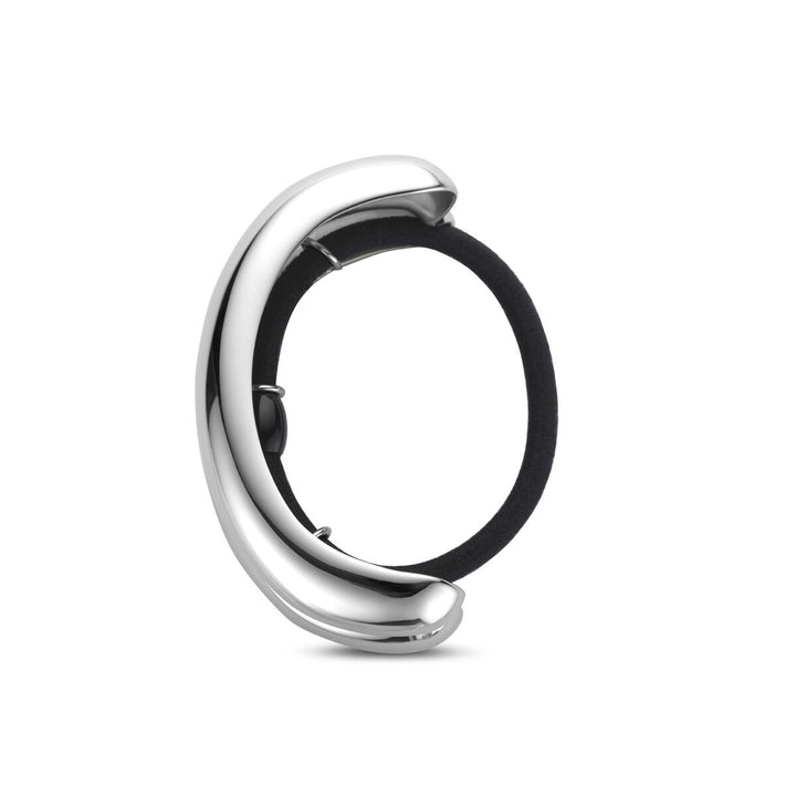 Zilverkleurige stalen hair cuff dames 76x32mm