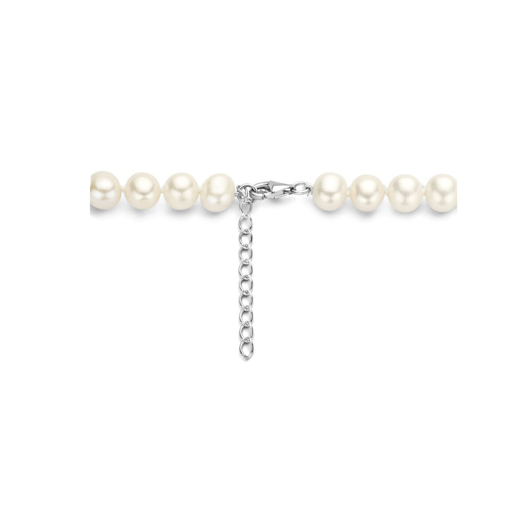 necklace pearls 8.5 mm silver rhodium plated
