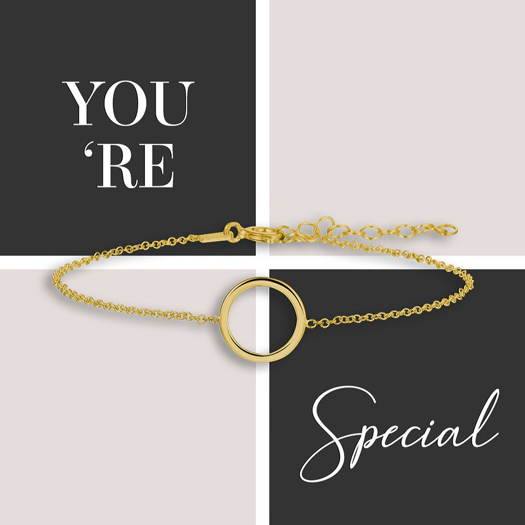 Vergulde zilveren dames armband – geelgoud op 925 zilver met rond element