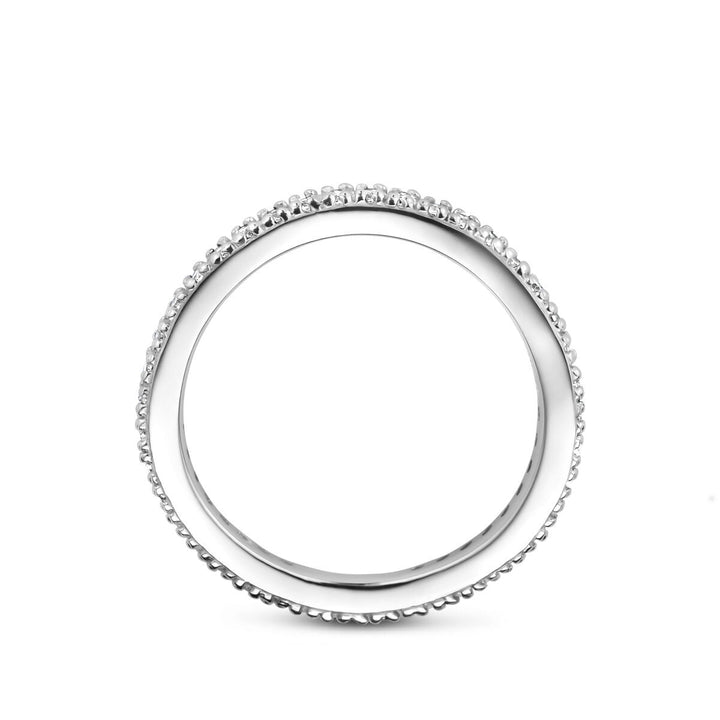 Zilveren dames ring met zirkonia – Gerhodineerd rijring