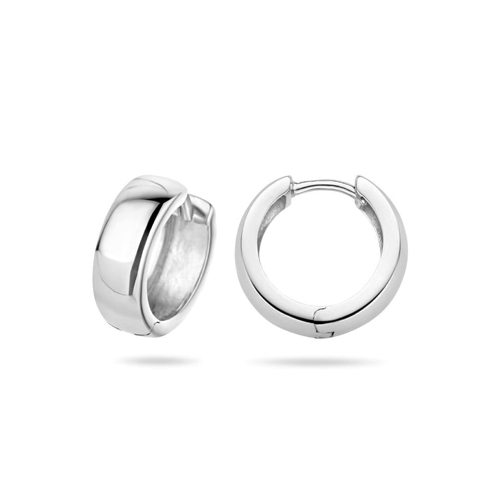 Zilveren oorringen met bolle buis en poli afwerking