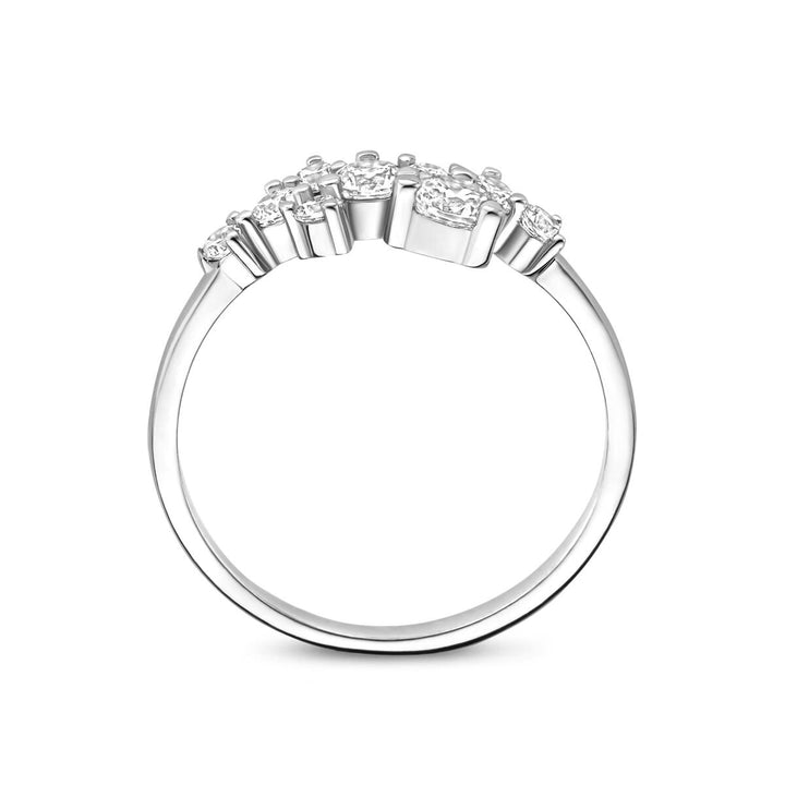 Gerhodineerd zilveren ring met zirkonia – 8 mm