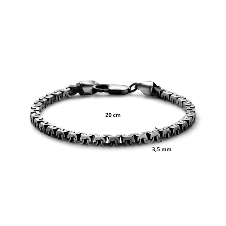 Zilveren heren armband – Geoxideerd 925 zilver, 3,5 mm