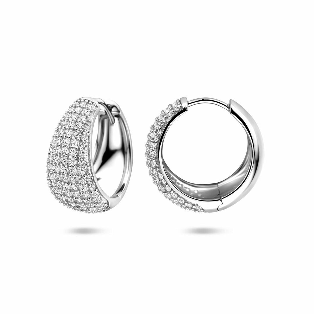 Zilveren oorringen met zirkonia – gerhodineerd 925 zilver 18 mm