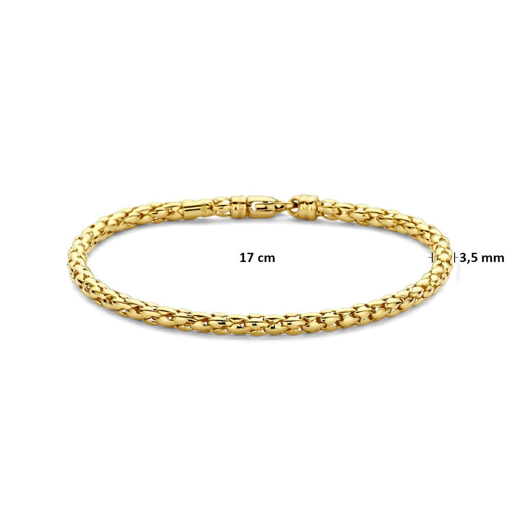 Gouden dames armband 14k – schakel ontwerp 3,5 mm 17 cm