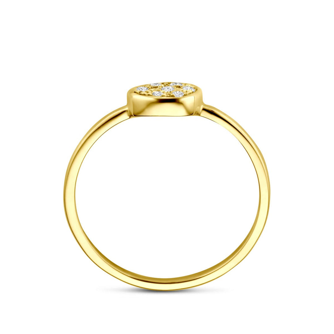 Gouden damesring met diamant – 14k geelgoud