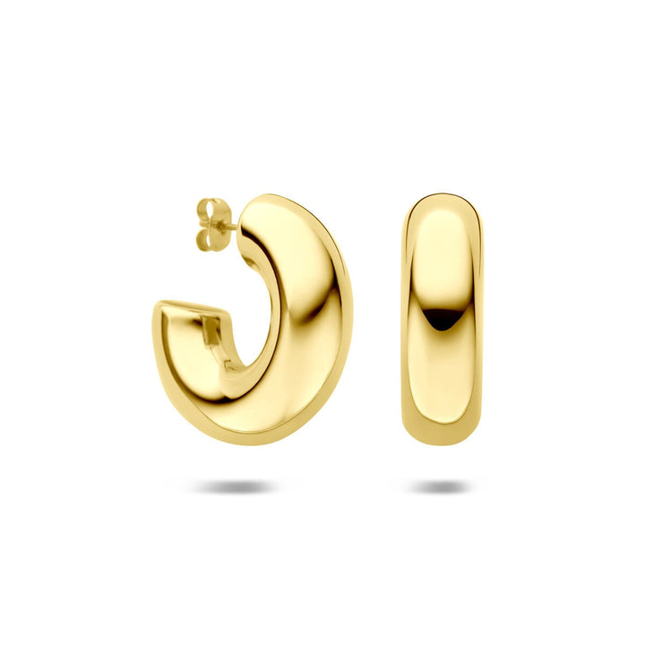 Stalen Oorringen Geel PVD – 31x10mm