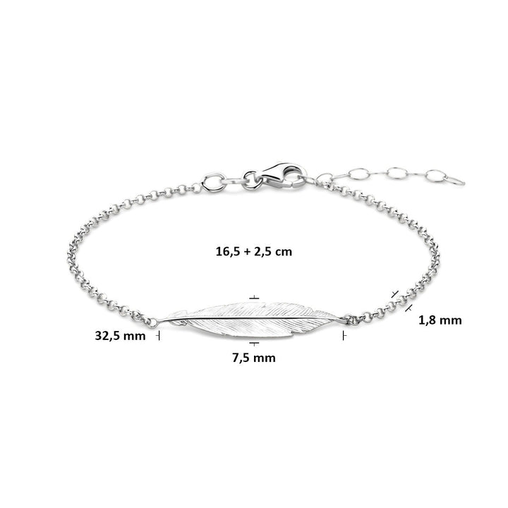 bracelet spring 16.5 + 2.5 cm silver rhodium plated