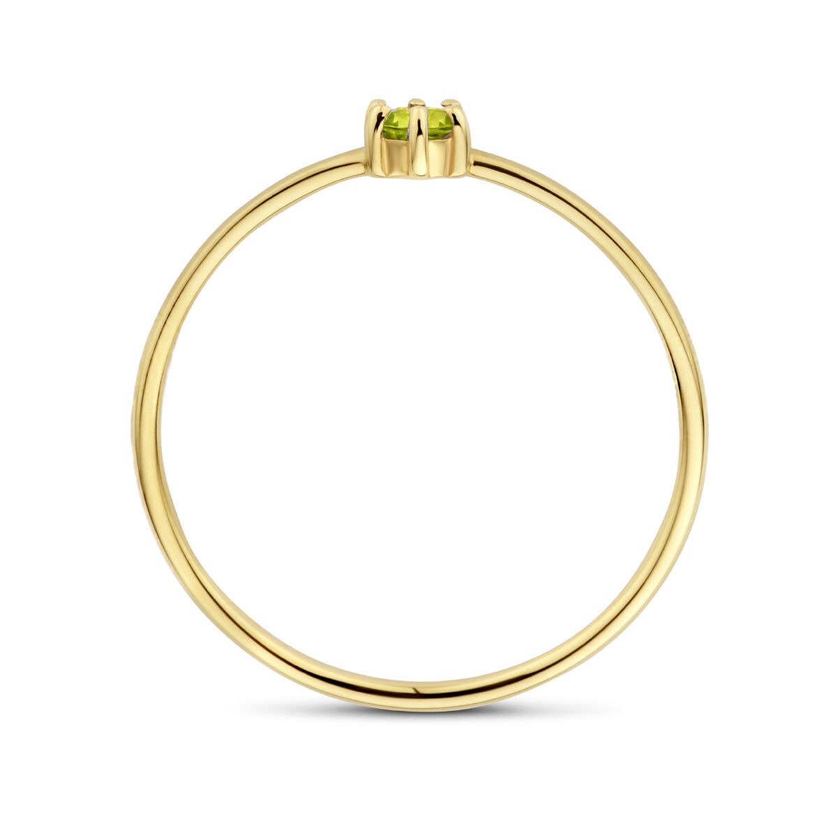 ring with birthstone peridot August 14K yellow gold