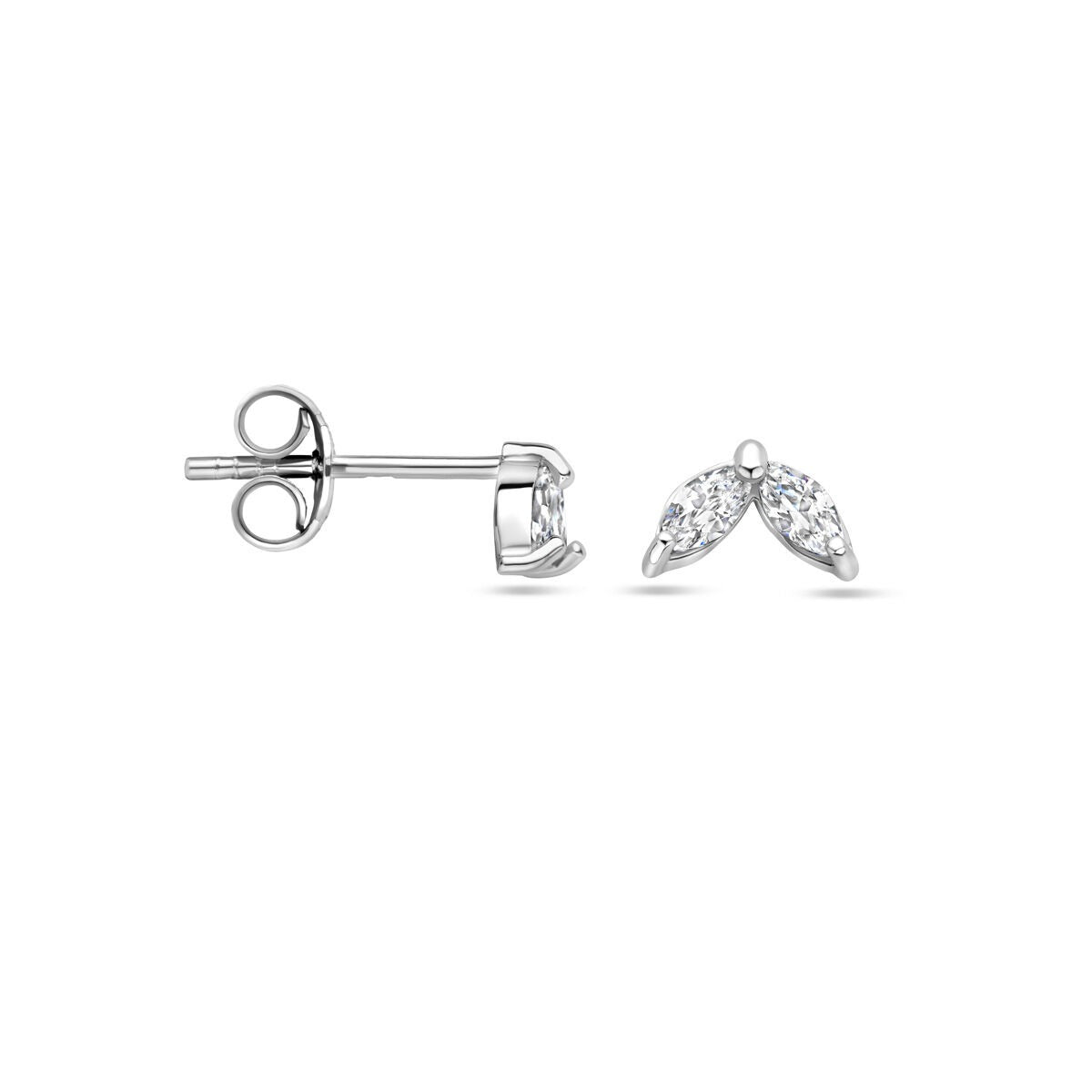 Zilveren oorknopjes met zirkonia – gerhodineerd 925 zilver