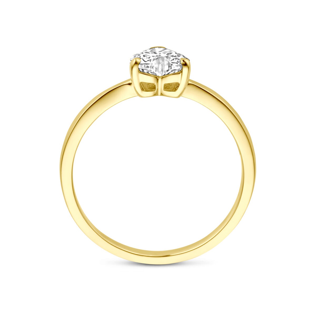 14k gouden ring met hartvormige zirkonia – 6 mm