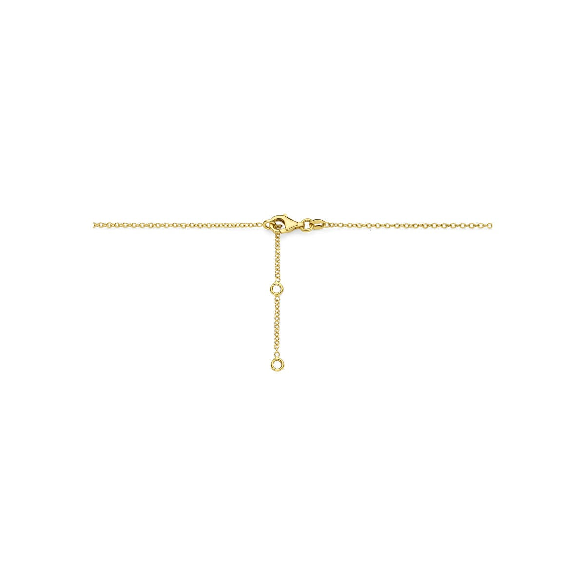 14k geelgouden collier met parels en London Blue topaas