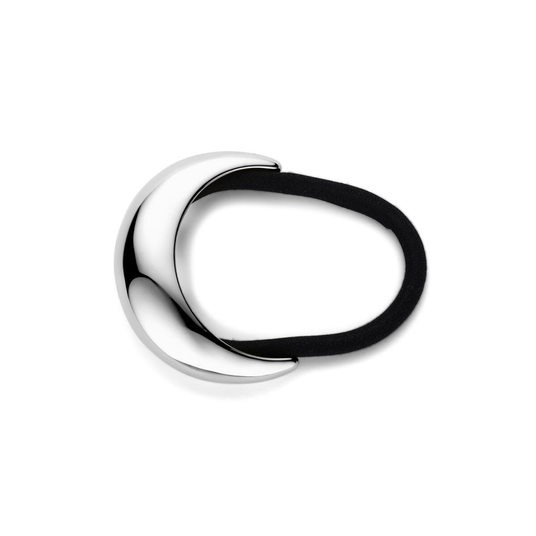 Stalen hair cuff dames zilverkleurig met zwart accent