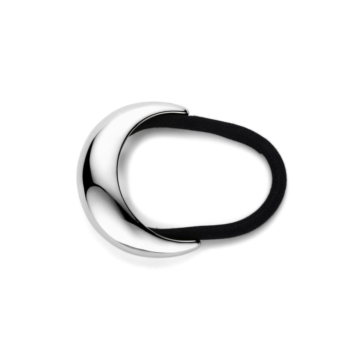 Stalen hair cuff dames zilverkleurig met zwart accent