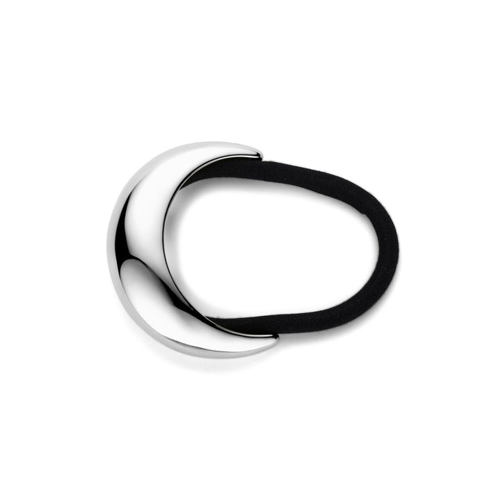 Stalen hair cuff dames zilverkleurig met zwart accent