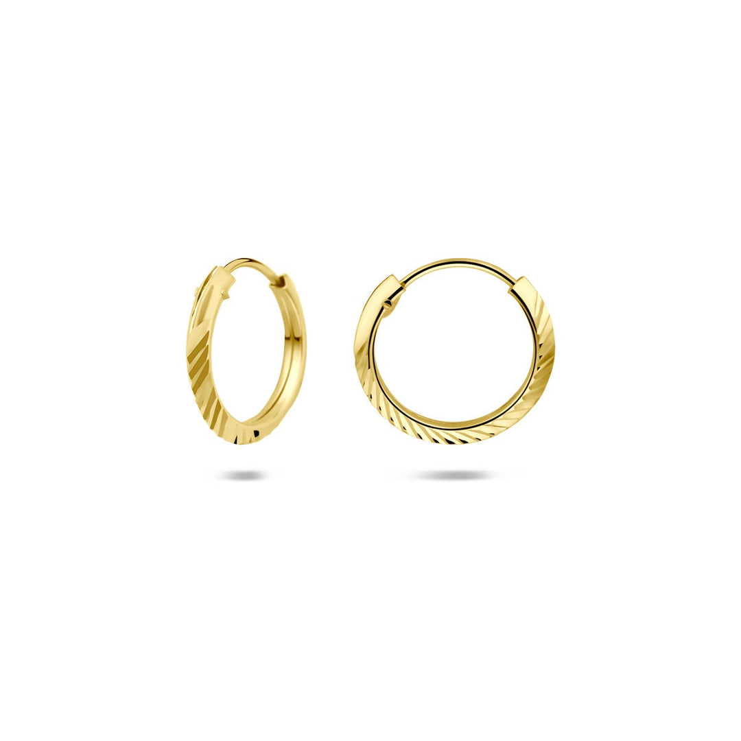 Gouden oorringen 14k met scharniersluiting – 1,5 mm