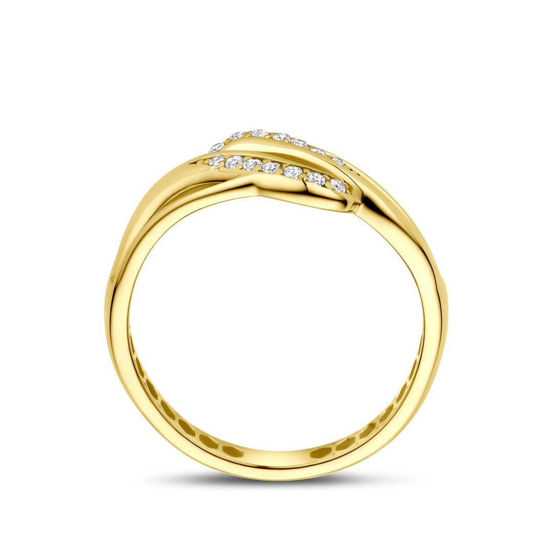 Gouden damesring met zirkonia – 14k geelgoud
