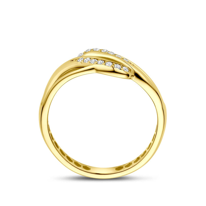Gouden damesring met zirkonia – 14k geelgoud