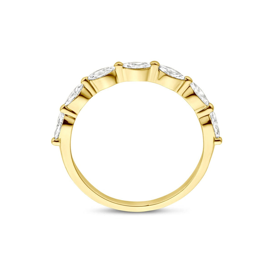 14k Geelgouden damesring met zirkonia – 5 mm