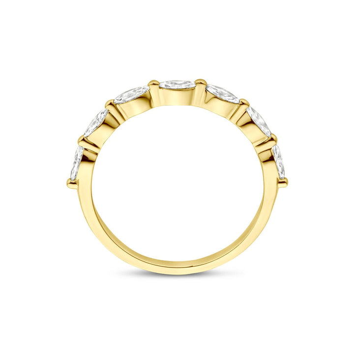 14k Geelgouden damesring met zirkonia – 5 mm
