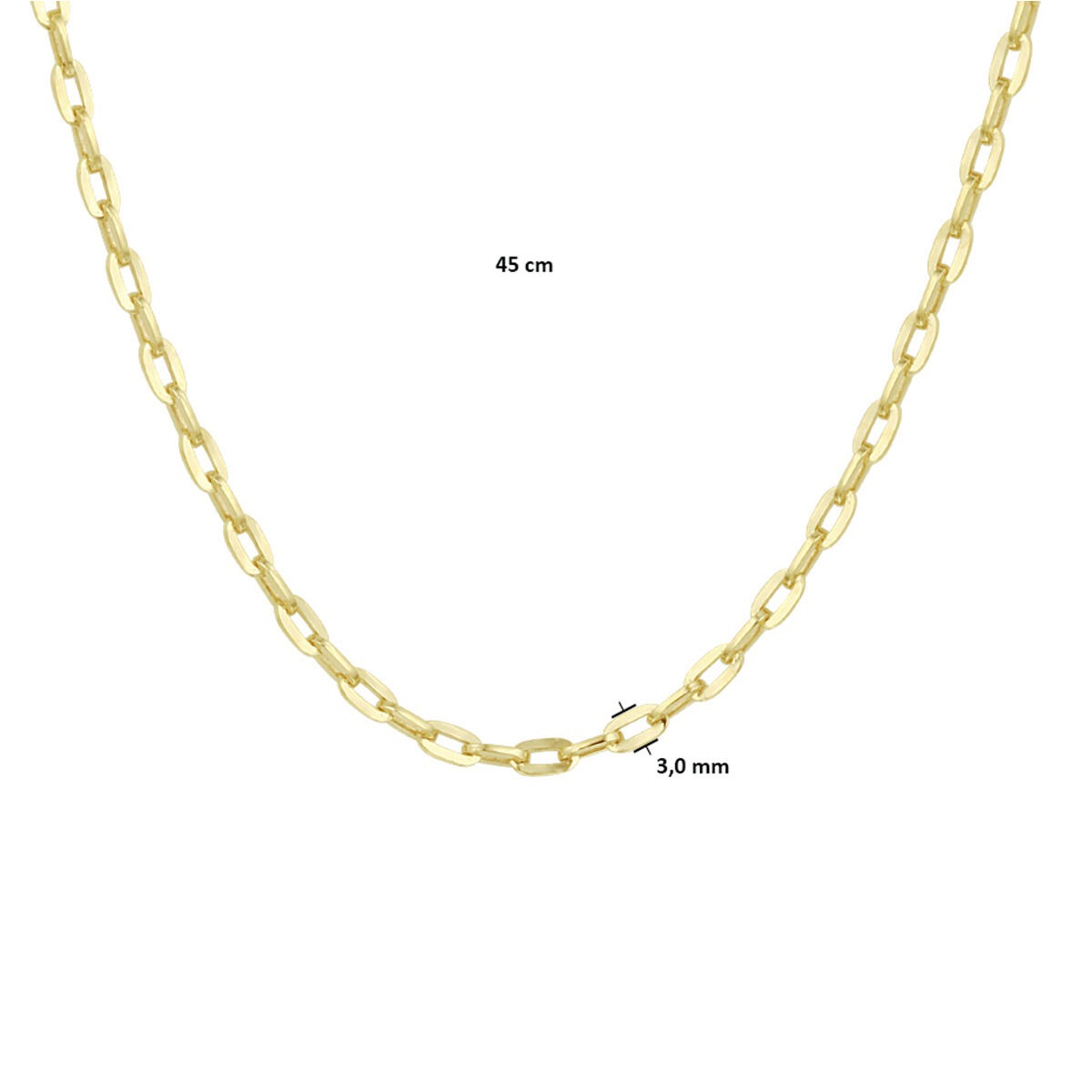 14k Geelgouden anker collier