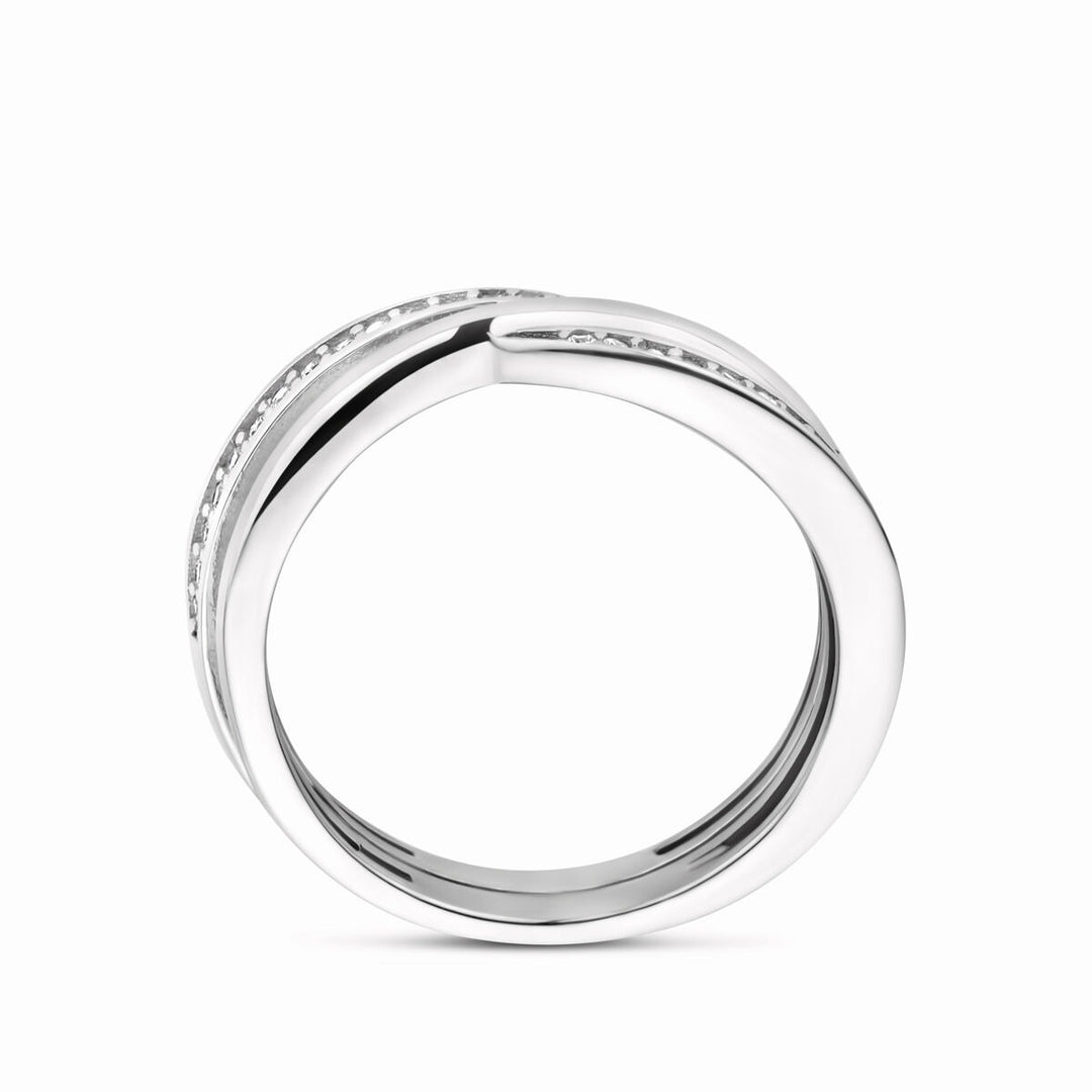 Zilveren Ring met Zirkonia – Gerhodineerd 925 Zilver, 7 mm breed