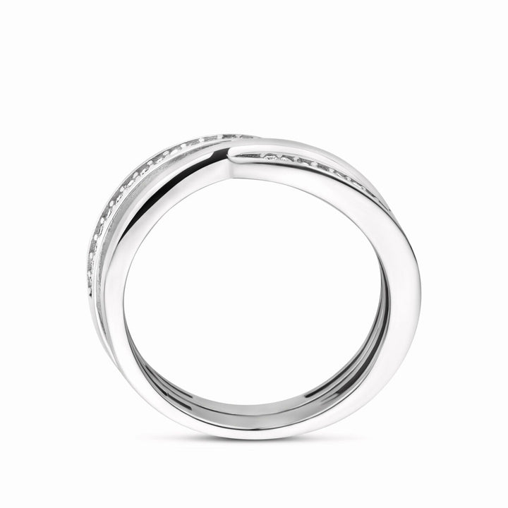 Zilveren Ring met Zirkonia – Gerhodineerd 925 Zilver, 7 mm breed
