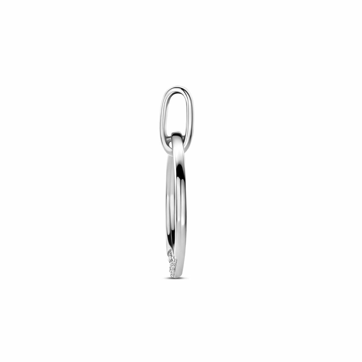 Gerhodineerd zilveren hanger met zirkonia 22 mm