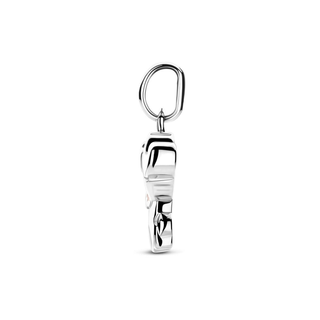 Zilveren kinderhanger olifantje met zirkonia – 925 gerhodineerd