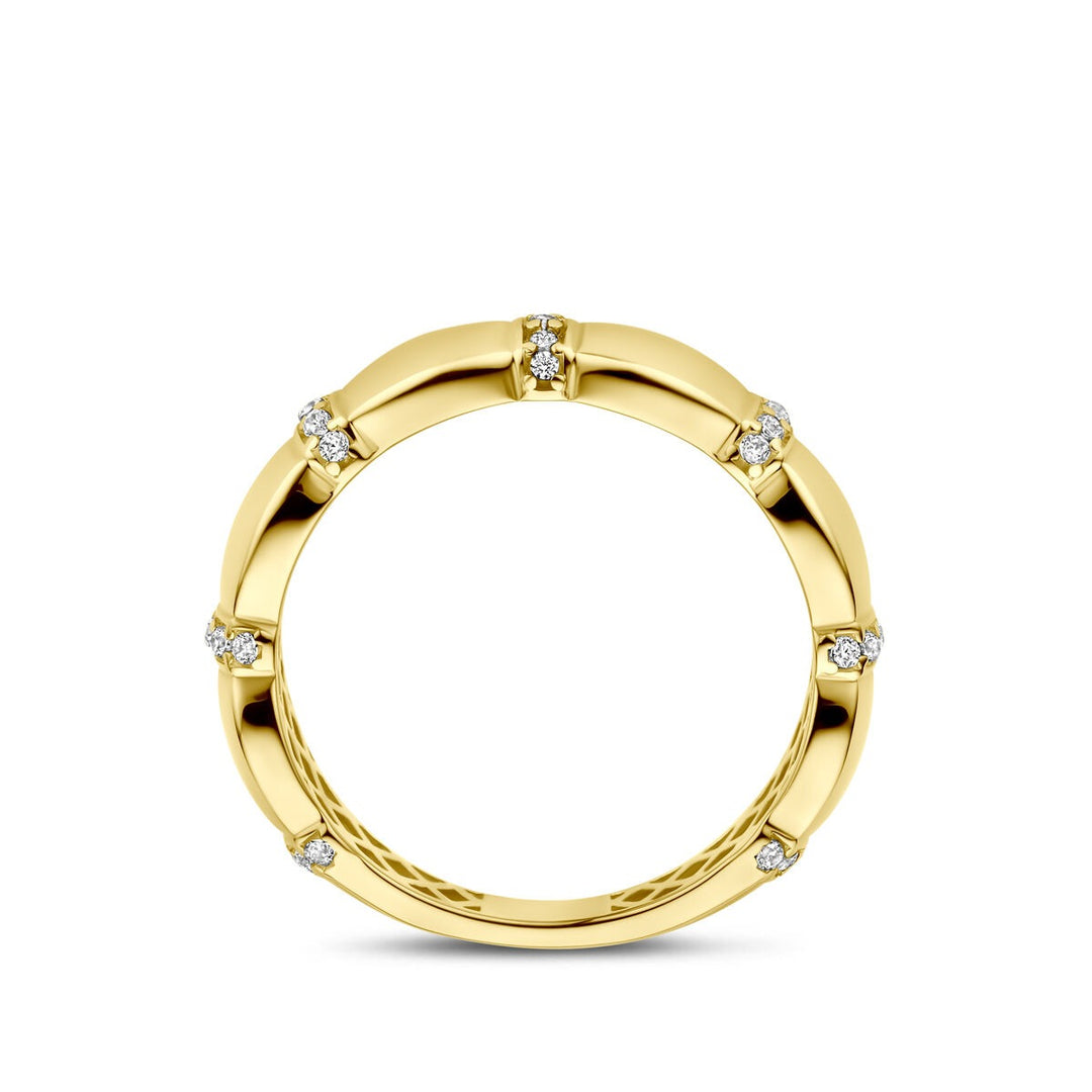 Gouden damesring met zirkonia – 14k geelgoud