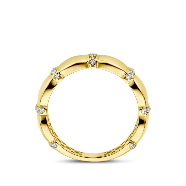 Gouden damesring met zirkonia – 14k geelgoud