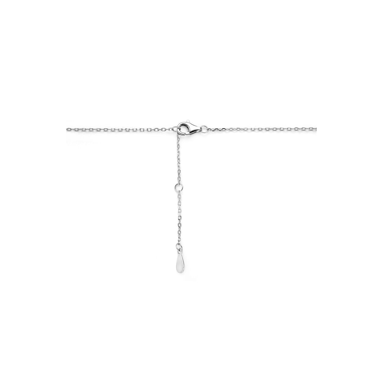 Gerhodineerd 925 zilveren collier met infinity, hartje en zirkonia