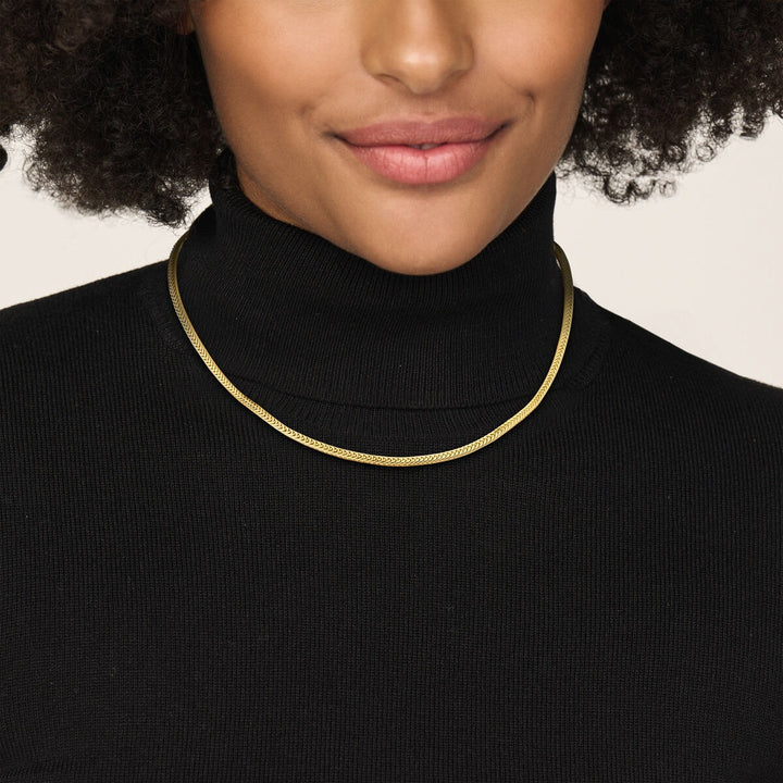 14k Geelgouden dames ketting met zilverkern