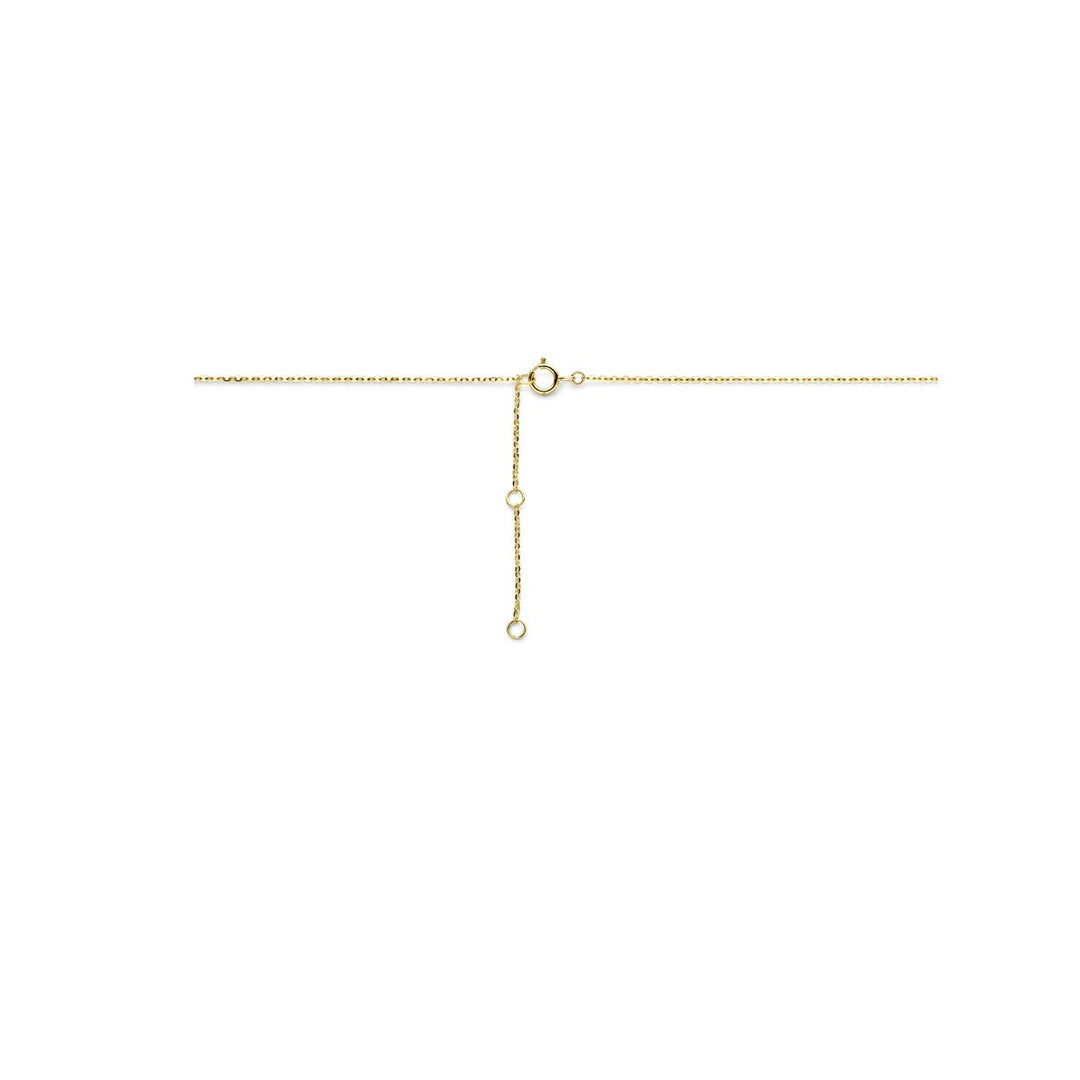 9k Geelgouden collier met hartje