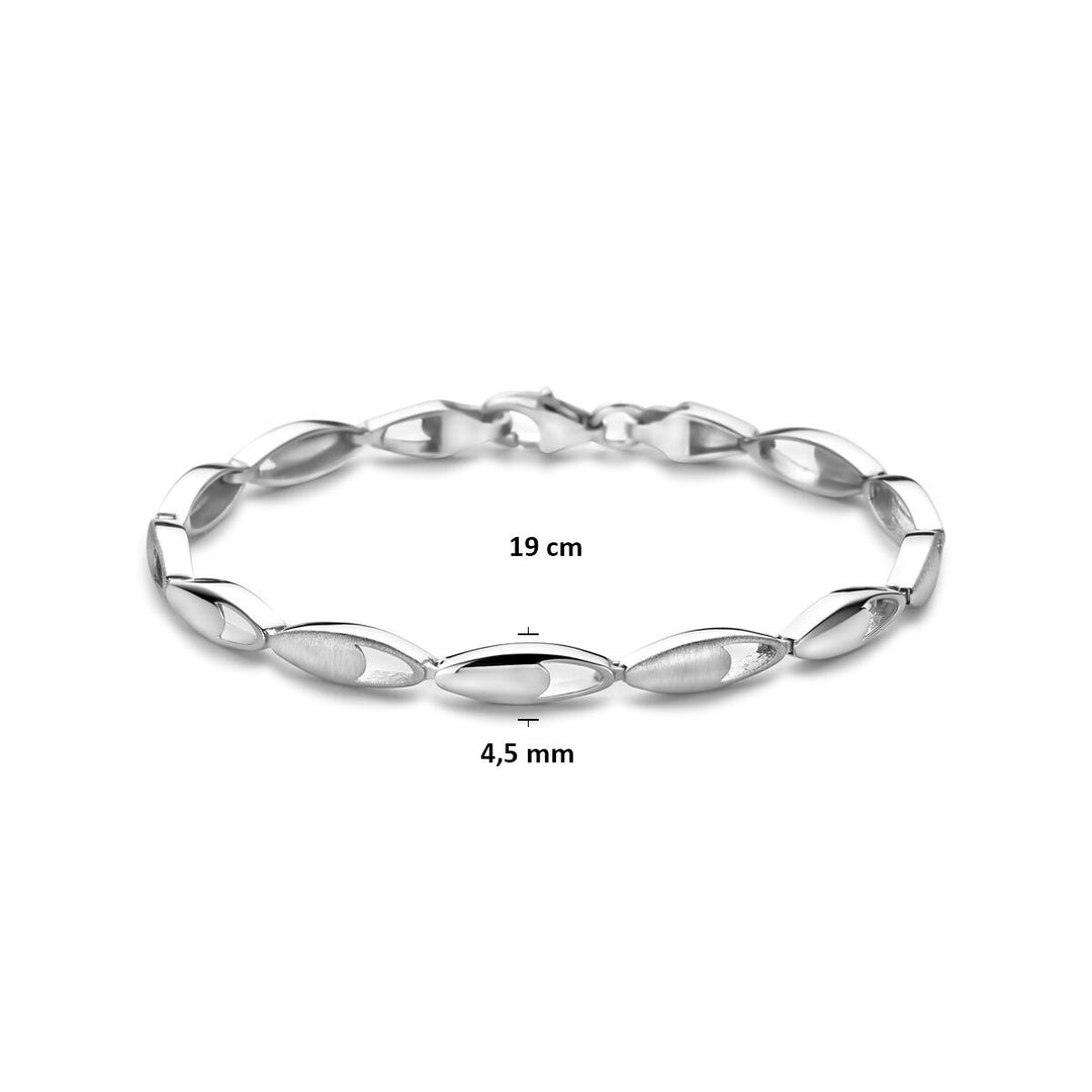 Zilveren dames armband – gerhodineerd 925 zilver 4,5 mm 19 cm