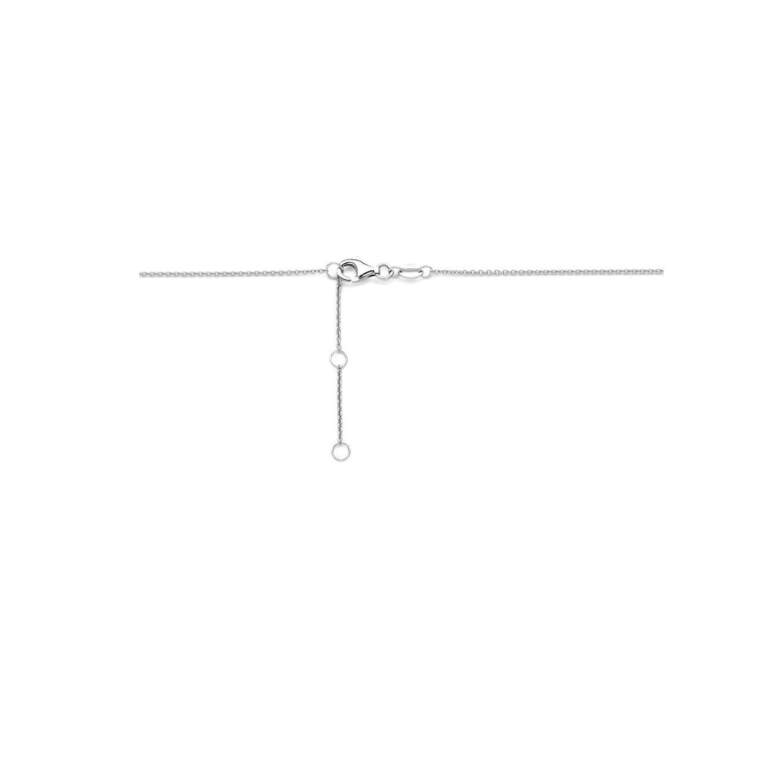 Zilveren ketting met zirkonia hanger 41 - 43 - 45 cm
